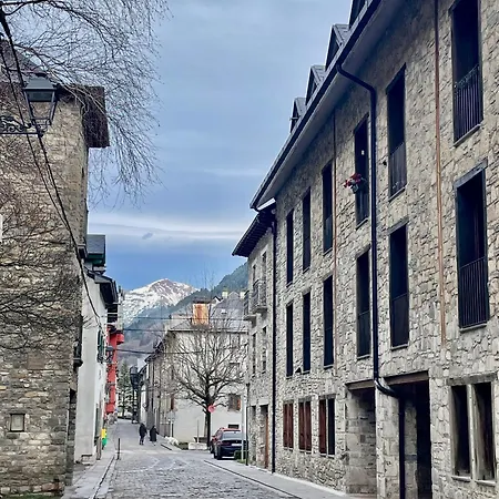 Calmfranc Atico Abuhardillado Con Vistas Al Rio Y La Montana Avistamiento De Ciervos En Pueblo Canfranc