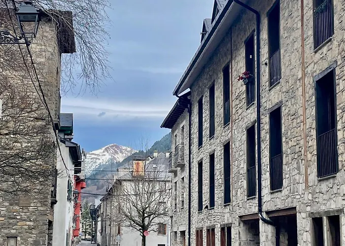 Calmfranc Atico Abuhardillado Con Vistas Al Rio Y La Montana Avistamiento De Ciervos En Pueblo Canfranc